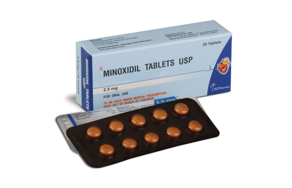 I tide nedbryder kun Minoxidil Tablets USP » SGPharma